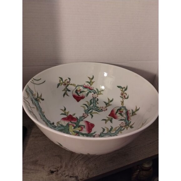 12" Lord & Taylor Japanese Porcelain Bowl With Floral Motif - Picture 4 of 7
